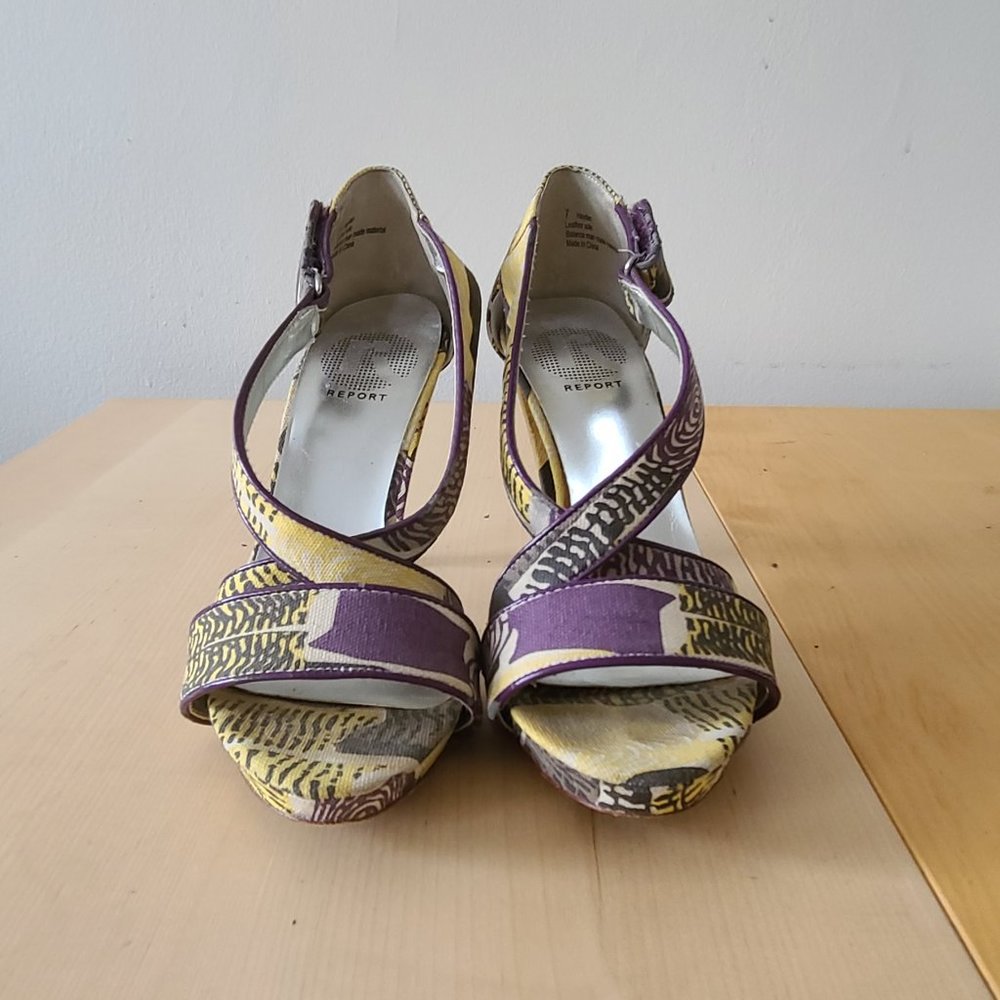 Report Summer Open Toe Pattern Heels - Sz 7 - image 8